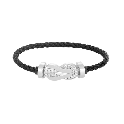 [Mystic]CHANCE LARGE 8 FIGURE BUCKLE HALF DIAMOND BRACELET SILVER