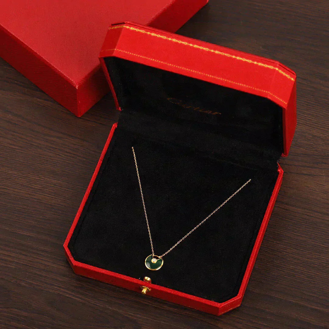 [Mystic]AMULETTE GOLD MALACHITE NECKLACE