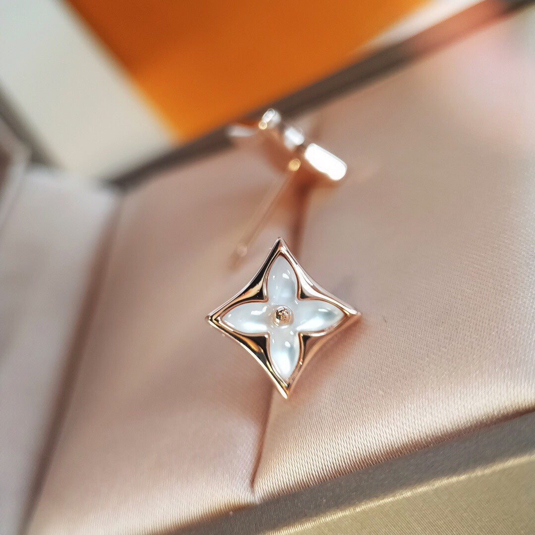 [Mystic]STAR MOP PINK GOLD EARRINGS