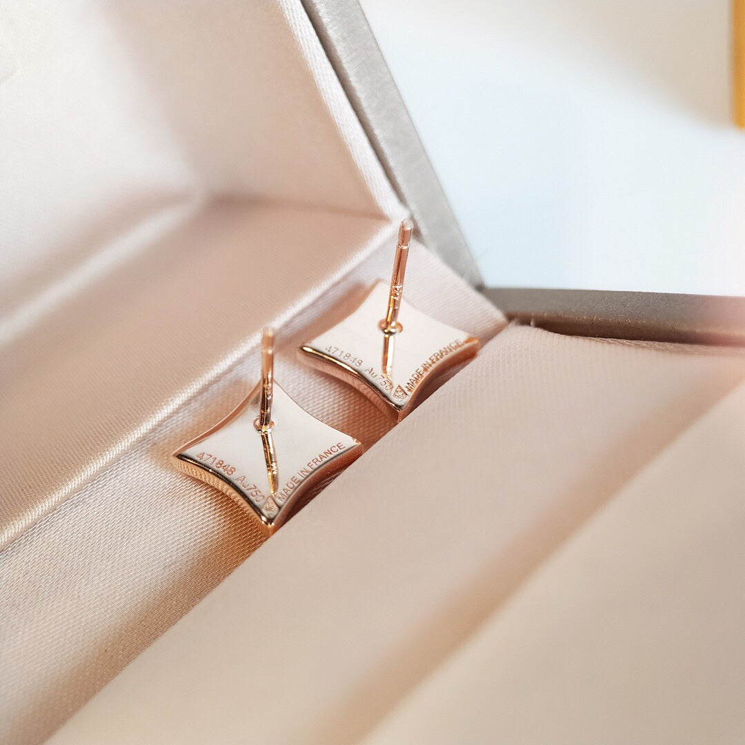 [Mystic]STAR MOP PINK GOLD EARRINGS