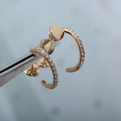 [Mystic]JUSTE EARRINGS 12.75MM PINK GOLD DIAMOND