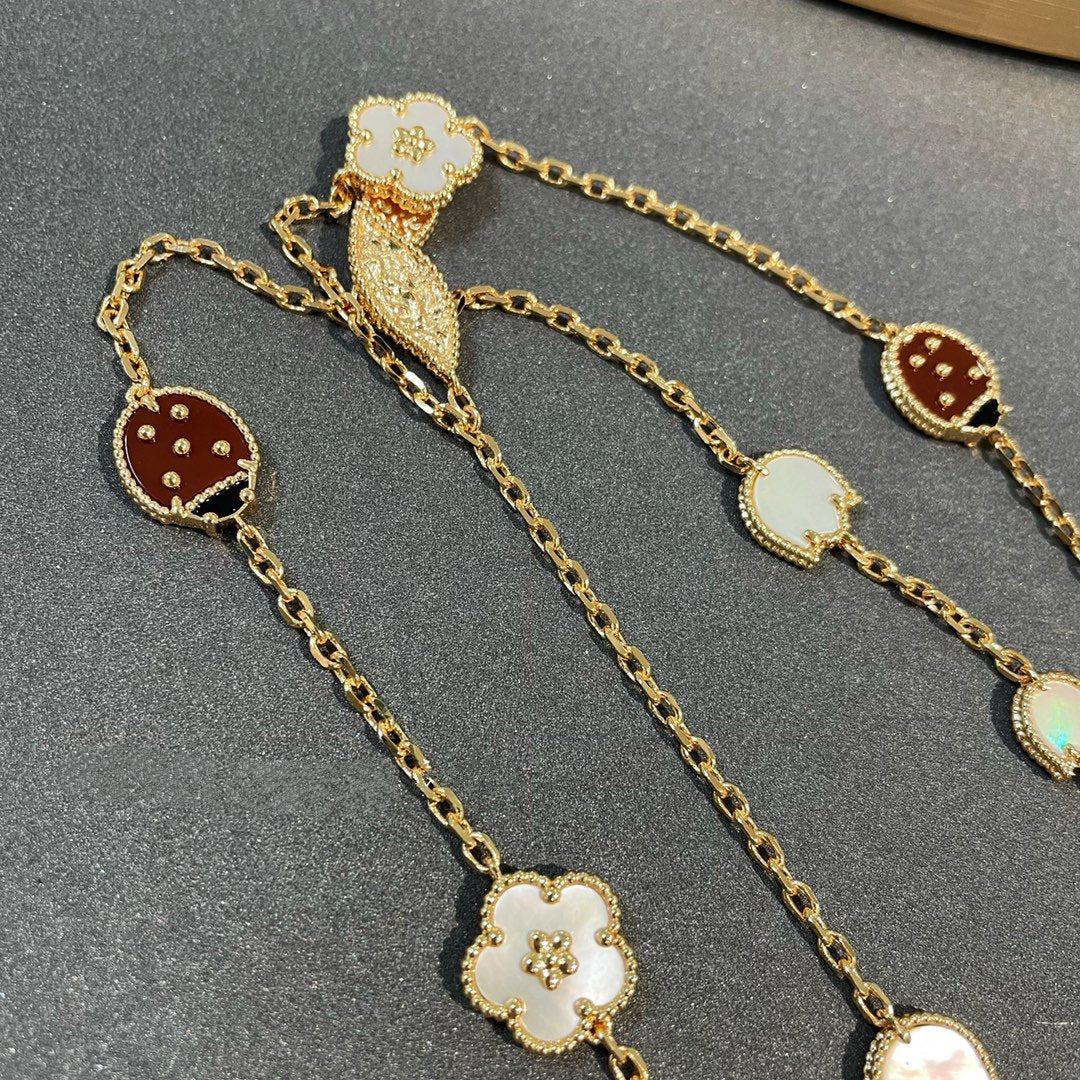 [Mystic]LUCKY SPRING 15 MOTIFS GOLD NECKLACE