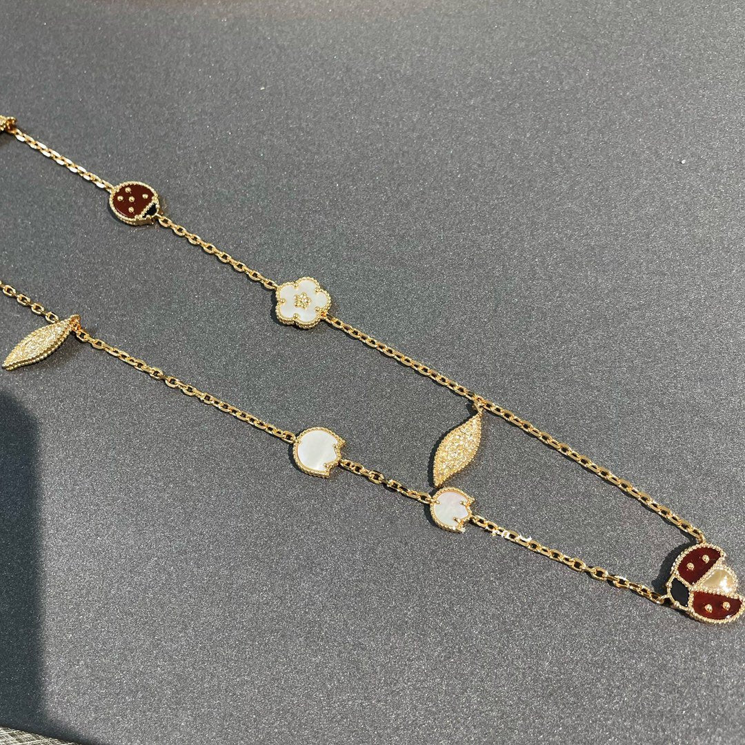 [Mystic]LUCKY SPRING 15 MOTIFS GOLD NECKLACE