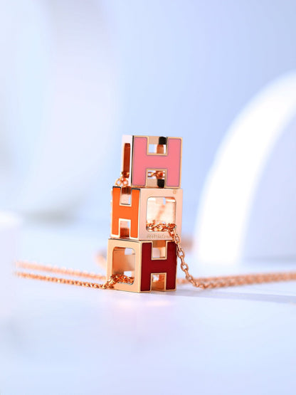 [Mystic]H CAGE PINK GOLD NECKLACE