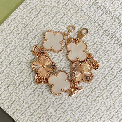 [Mystic]CLOVER WHITE PEARL MOP 5 MOTIF BRACELET COLLECTION
