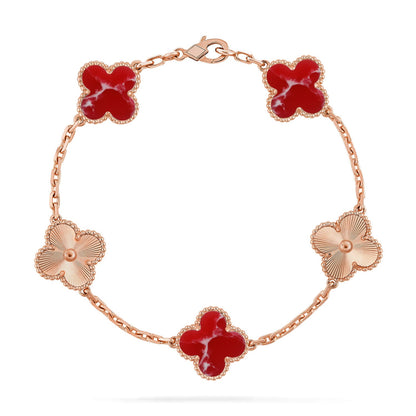 [Mystic]CLOVER 5 MOTIF RED PATTERN BRACELET COLLECTION