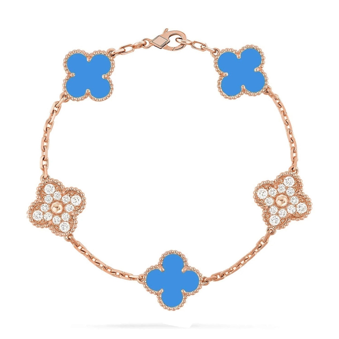 [Mystic] CLOVER 5 MOTIF BLUE AGATE BRACELET COLLECTION