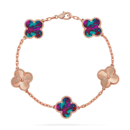 [Mystic]CLOVER 5 MOTIF COLOR GEMSTONES BRACELET COLLECTION