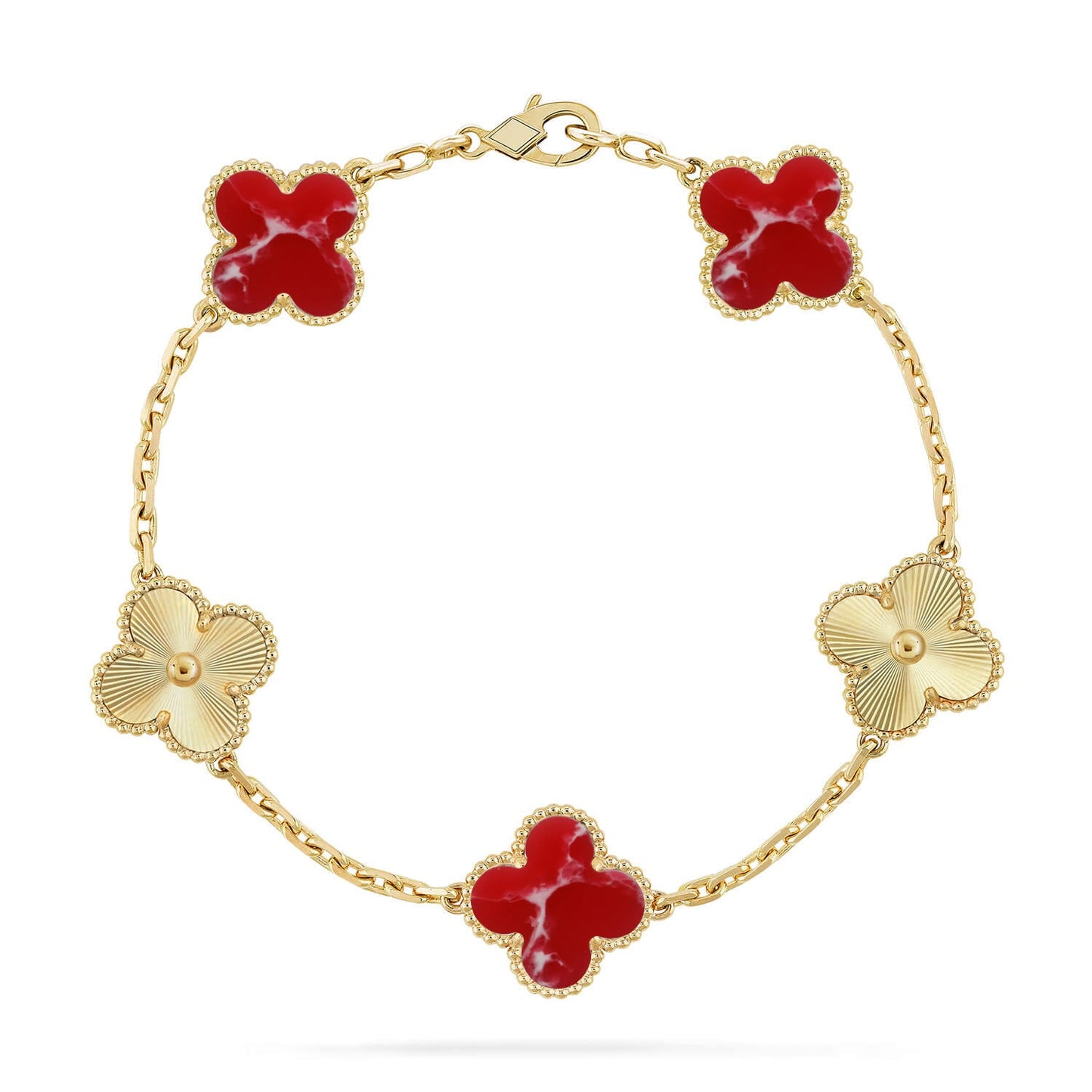 [Mystic]CLOVER 5 MOTIF RED PATTERN BRACELET COLLECTION