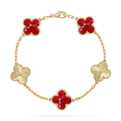 [Mystic]CLOVER 5 MOTIF RED PATTERN BRACELET COLLECTION