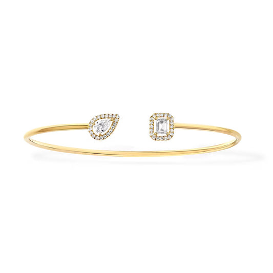 [Mystic JURI]JONC FLEX MY TWIN TOI & MOI SILVER DIAMOND BRACELET
