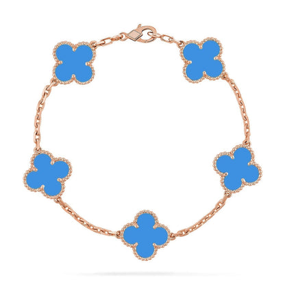 [Mystic] CLOVER 5 MOTIF BLUE AGATE BRACELET COLLECTION