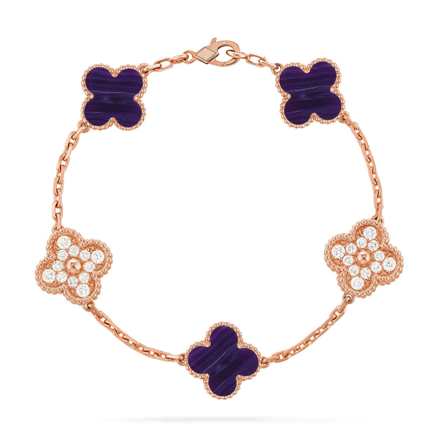 [Mystic]CLOVER 5 MOTIF PURPLE STRIPES BRACELET COLLECTION