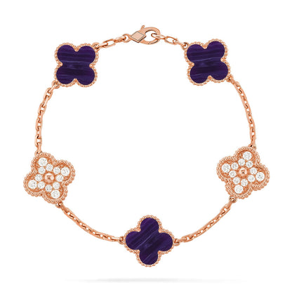 [Mystic]CLOVER 5 MOTIF PURPLE STRIPES BRACELET COLLECTION