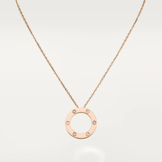 [Mystic]LOVE NECKLACE 16MM 3 DIAMONDS