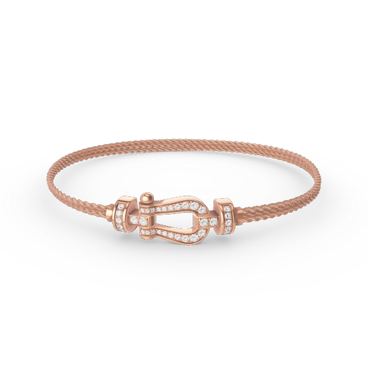 [Mystic]FORCE SMALL HORSESHOE  DIAMOND CHAIN ROPE BRACELET
