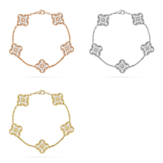 [Mystic] CLOVER 5 MOTIF FULL DIAMOND BRACELET COLLECTION