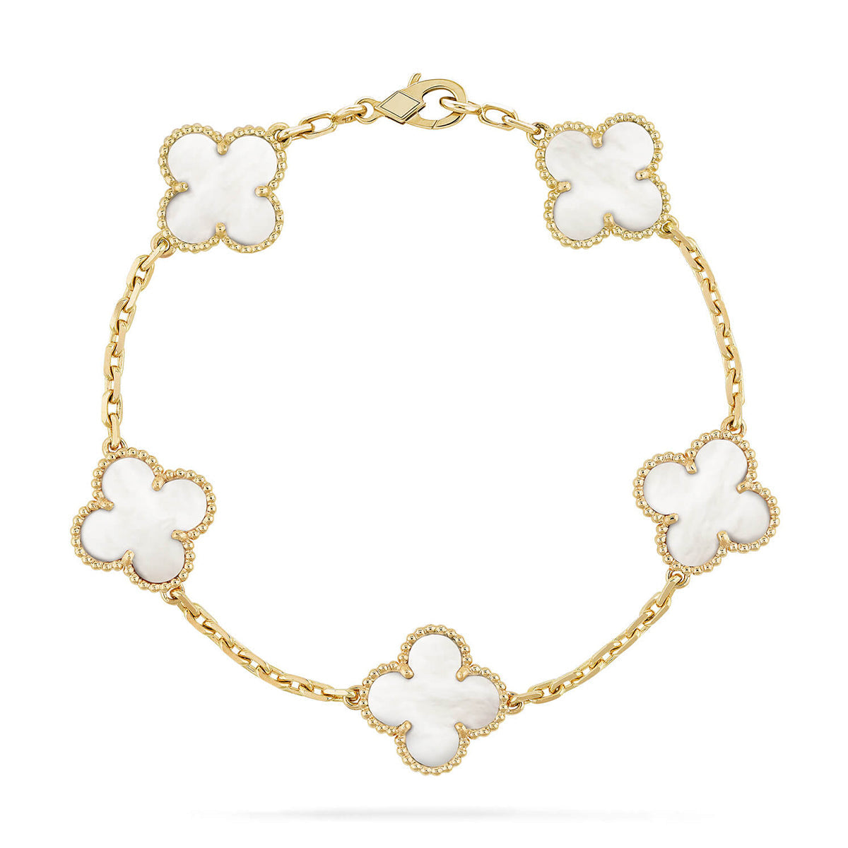 [Mystic]CLOVER WHITE PEARL MOP 5 MOTIF BRACELET COLLECTION