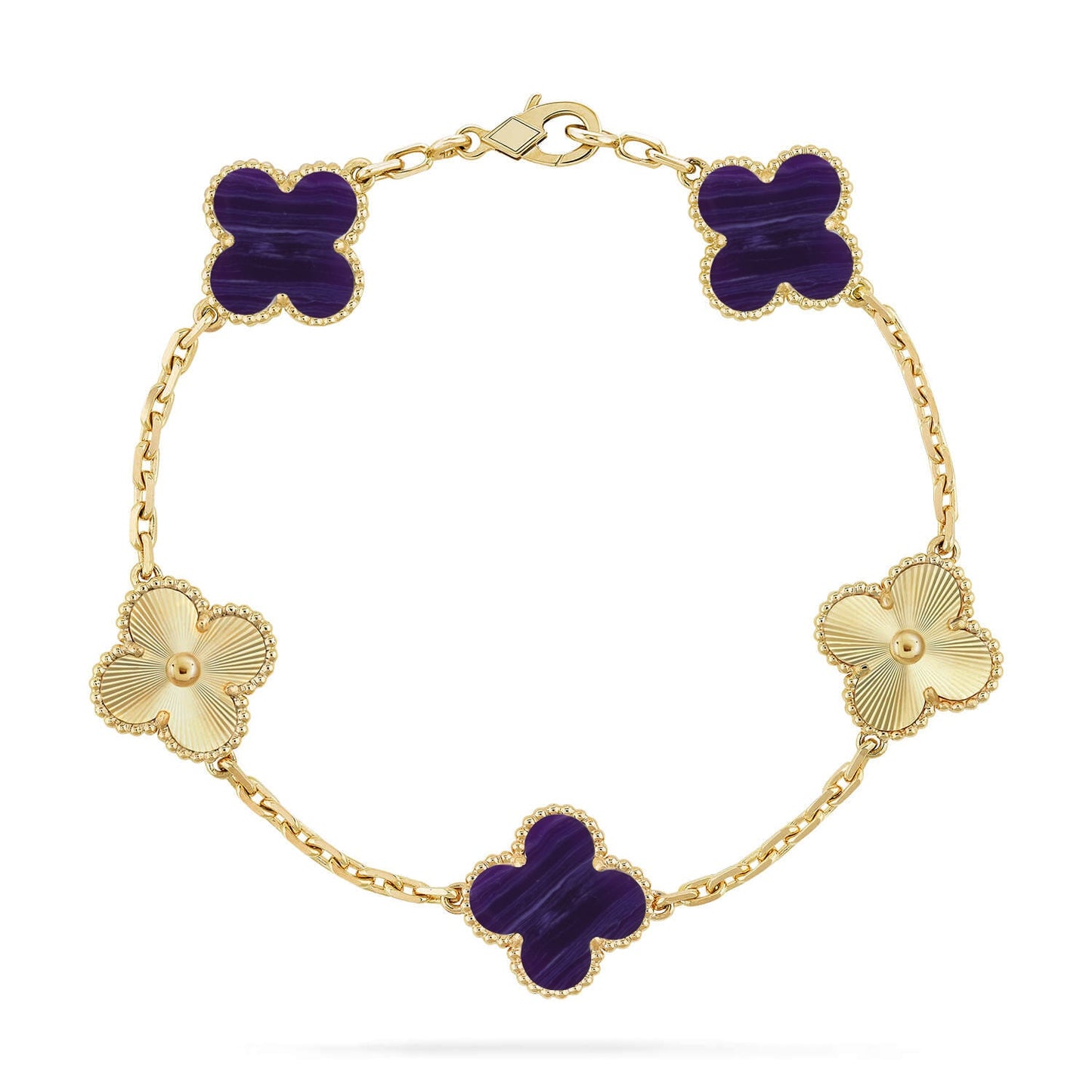 [Mystic]CLOVER 5 MOTIF PURPLE STRIPES BRACELET COLLECTION