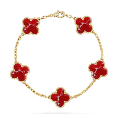 [Mystic]CLOVER 5 MOTIF RED PATTERN BRACELET COLLECTION