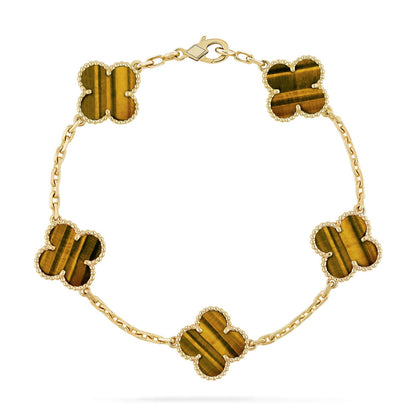 [Mystic] CLOVER 5 MOTIFS TIGER EYE BRACELET COLLECTION