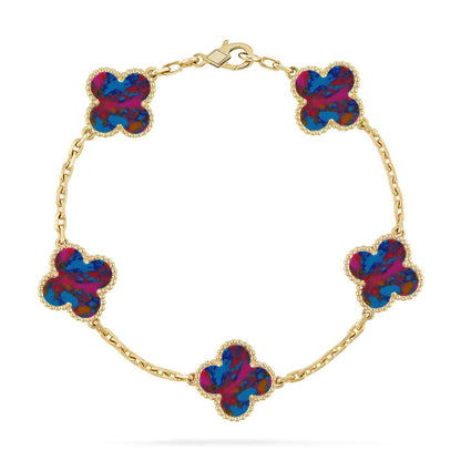 [Mystic]CLOVER 5 MOTIF COLOR GEMSTONES BRACELET COLLECTION