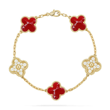 [Mystic]CLOVER 5 MOTIF RED PATTERN BRACELET COLLECTION