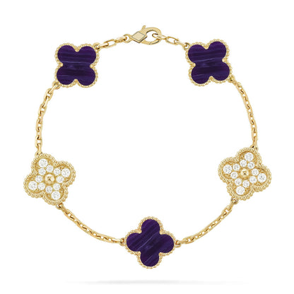 [Mystic]CLOVER 5 MOTIF PURPLE STRIPES BRACELET COLLECTION
