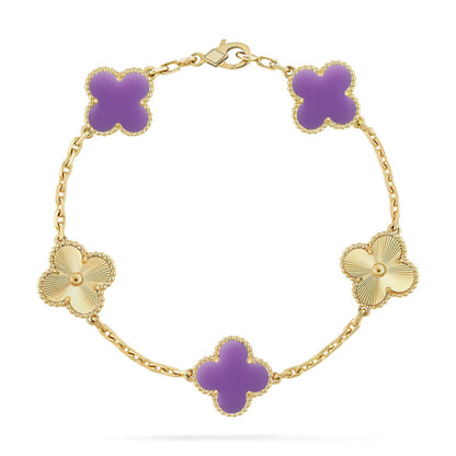 [Mystic]CLOVER 5 MOTIF LIGHT PURPLE BRACELET COLLECTION