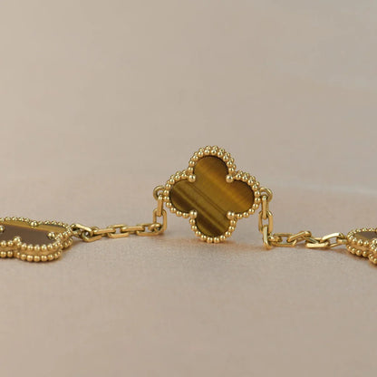 [Mystic] CLOVER 5 MOTIFS TIGER EYE BRACELET COLLECTION