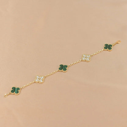 [Mystic] CLOVER 5 MOTIF MALACHITE BRACELET COLLECTION