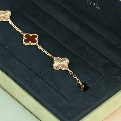 [Mystic] CLOVER 5 MOTIF RED CORNELIAN BRACELET COLLECTION