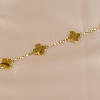 [Mystic] CLOVER 5 MOTIFS TIGER EYE BRACELET COLLECTION