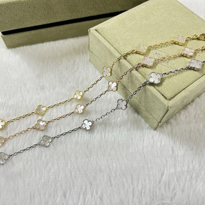 [Mystic]CLOVER 6 MOTIF WHITE MOP BRACELET-w