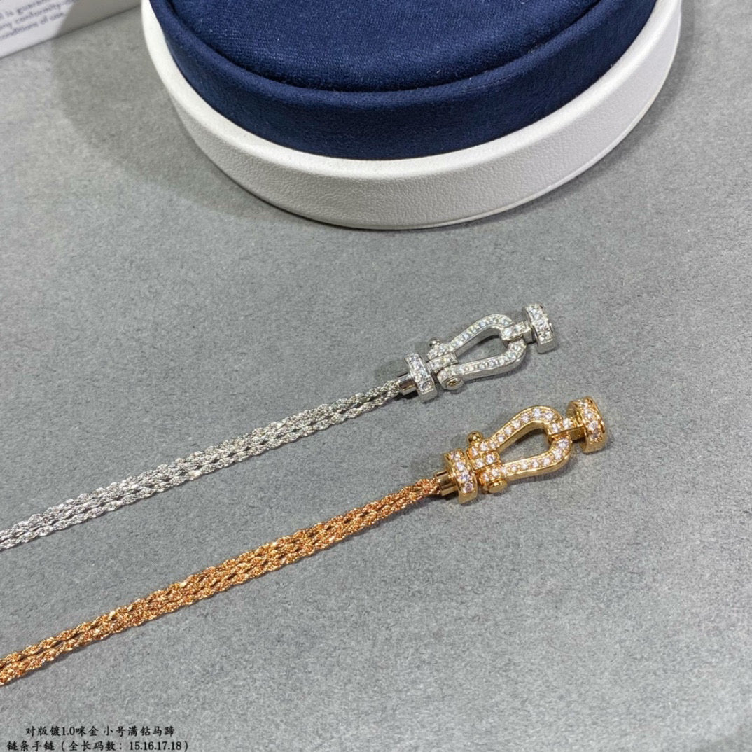 [Mystic]FORCE SMALL HORSESHOE  DIAMOND CHAIN ROPE BRACELET