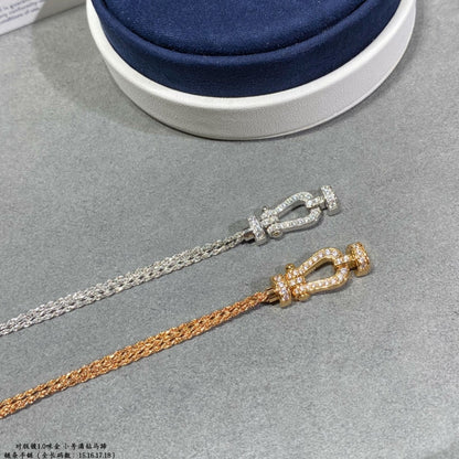 [Mystic]FORCE SMALL HORSESHOE  DIAMOND CHAIN ROPE BRACELET