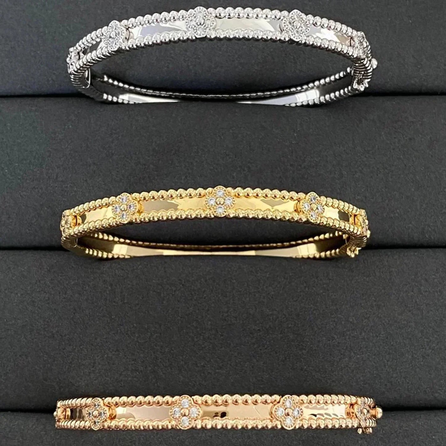 [Mystic]CLOVER BRACELET 4MM DIAMONDS