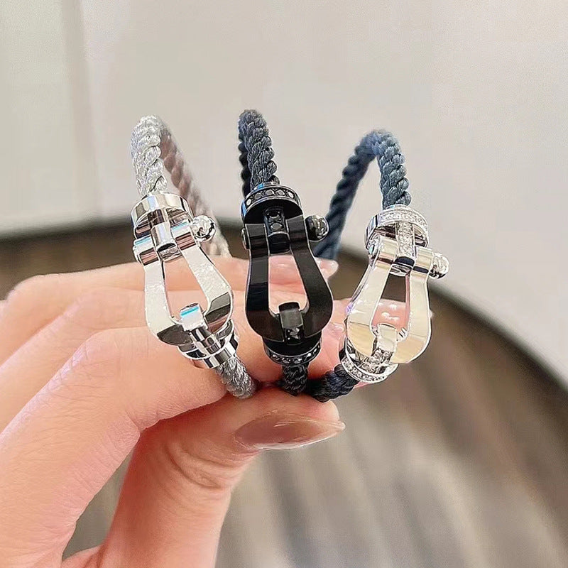 [Mystic]FORCE LARGE HORSESHOE FULL DIAMOND BRACELET ROSE GOLD