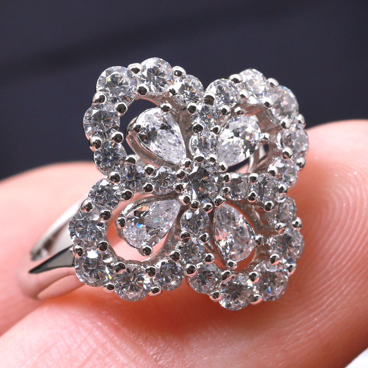 [Mystic]LOOP RING FULL MOTIF DIAMOND 16MM SILVE