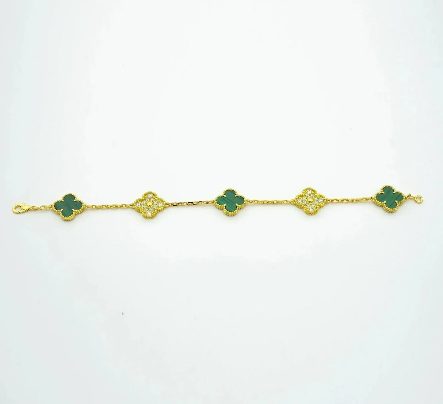 [Mystic] CLOVER 5 MOTIF MALACHITE BRACELET COLLECTION