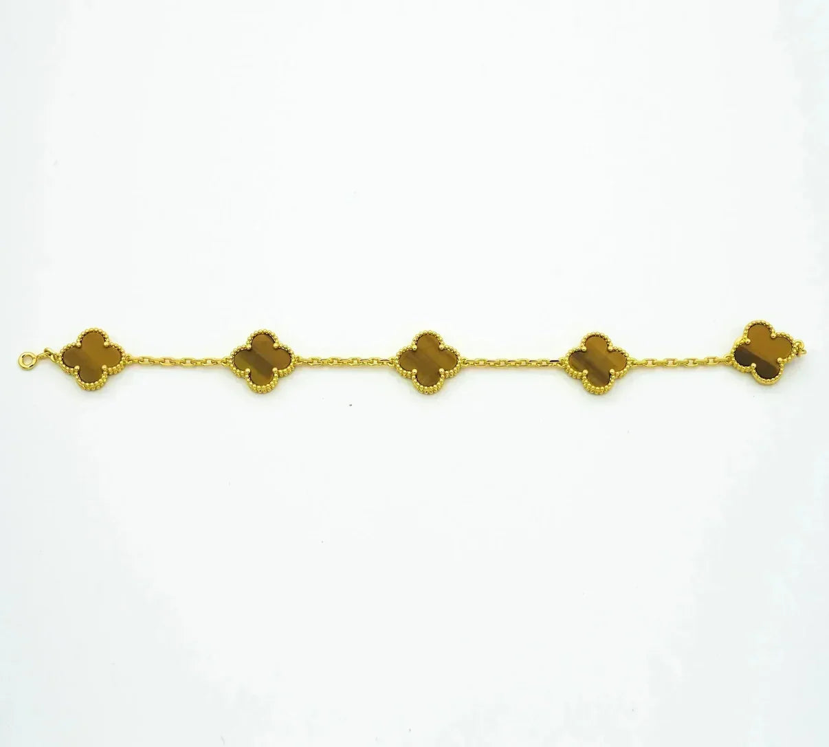 [Mystic] CLOVER 5 MOTIFS TIGER EYE BRACELET COLLECTION