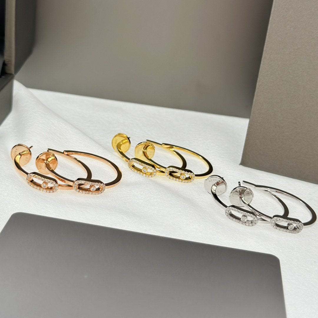 [Mystic JURI]CREOLES MOVE UNO PM DIAMOND EARRINGS