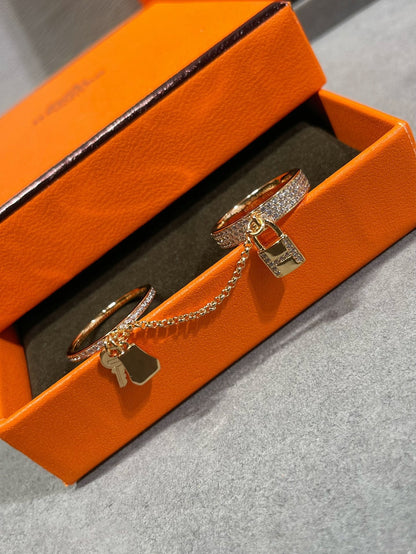 [Mystic]HM KELLY CLOCHETTE DOUBLE RING IN  WITH DIAMONDS