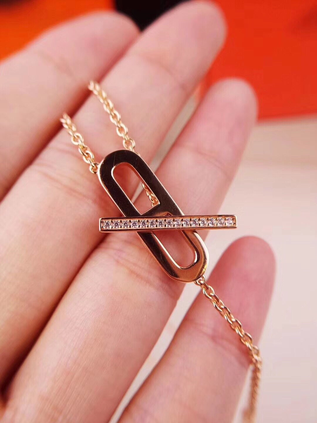 [Mystic]HM NECKLACE PLATINUM ROSE GOLD DIAMOND