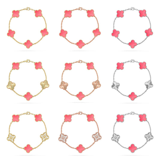 [Mystic] CLOVER 5 MOTIFS  PINK MOP BRACELET COLLECTION