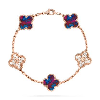 [Mystic]CLOVER 5 MOTIF COLOR GEMSTONES BRACELET COLLECTION