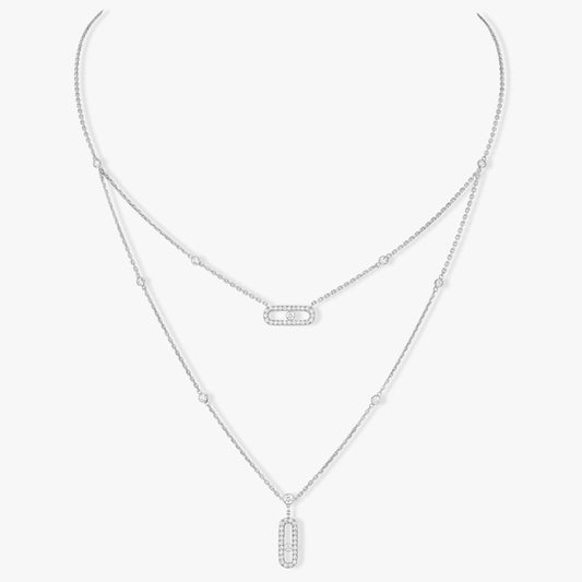 [Mystic JURI]MOVE 2 ROW DIAMOND NECKLACE