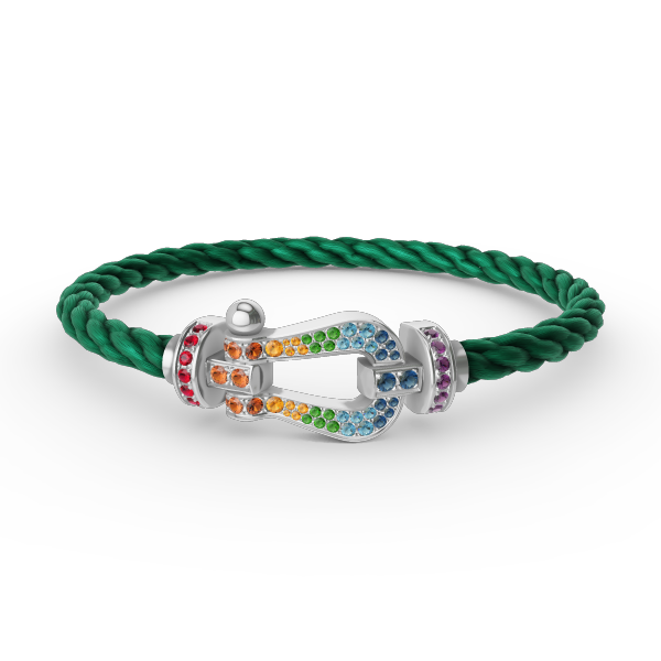 [Mystic]FORC LARGE HORSESHOE  COLORED DIAMOND BRACELET SILVER