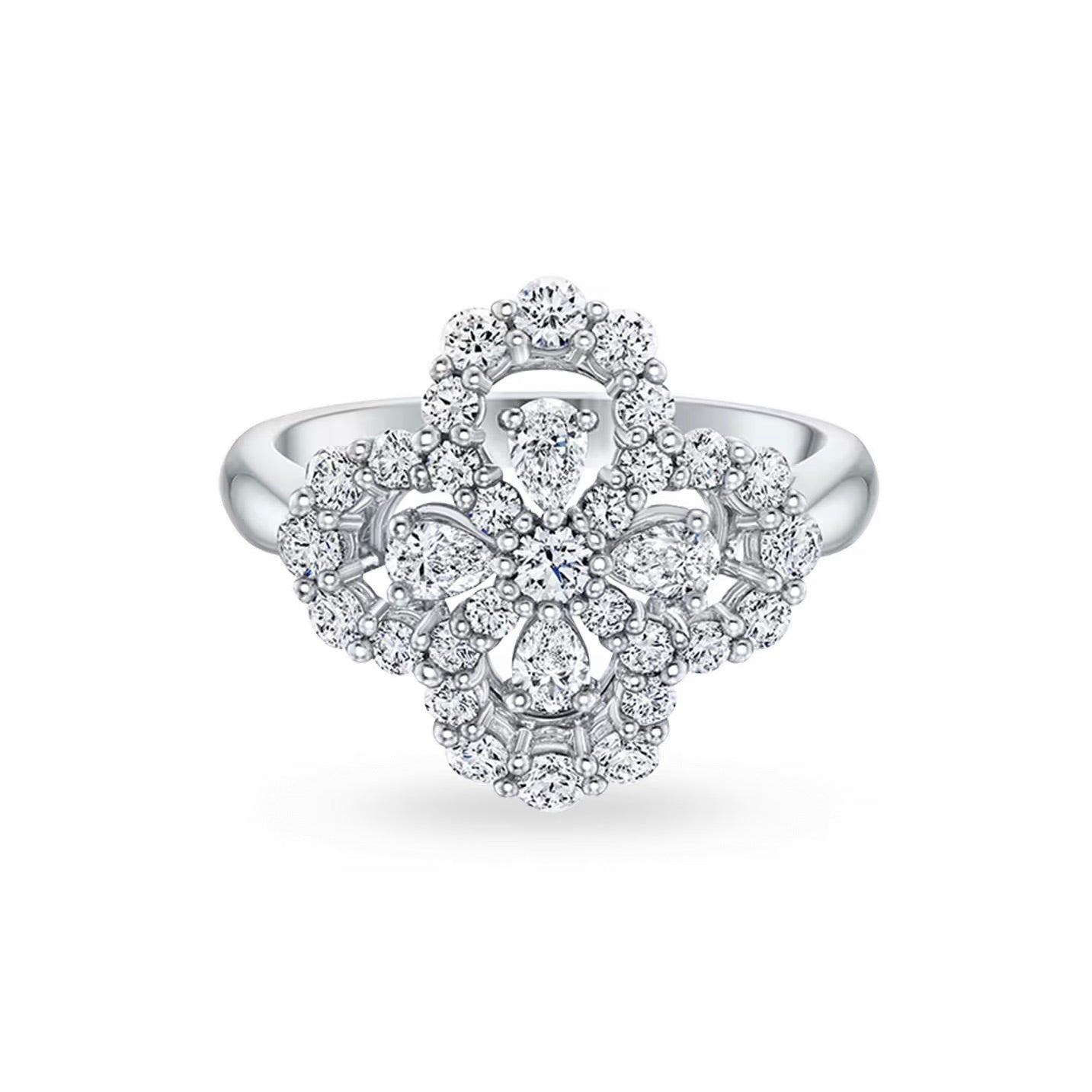 [Mystic]LOOP RING FULL MOTIF DIAMOND 16MM SILVE