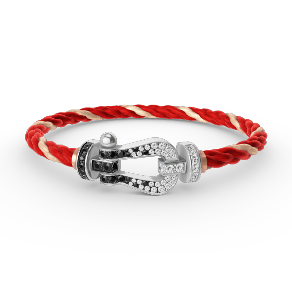 [Mystic]FORCE LARGE HORSESHOE BLACK WHITE DIAMOND BRACELET SILVER